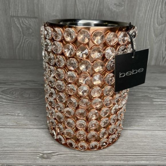 Bebe rose gold jeweled wine cooler and cocktail shaker decorative bar tools - Picture 4 of 8